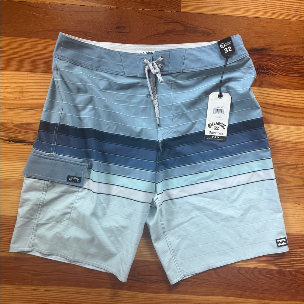 Billabong All Day Stripe Blue Fog Men's Boardshorts, NWT